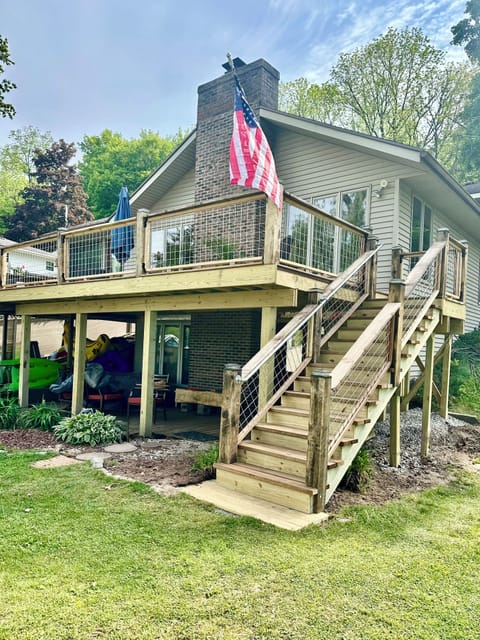 Lakeside rear view of home - new deck
