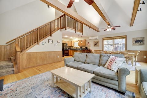 Spacious living room bathed in natural light.
