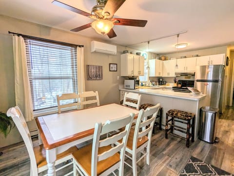 Natural light beside the sliding doors.