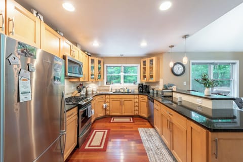 Well-equipped kitchen area. 