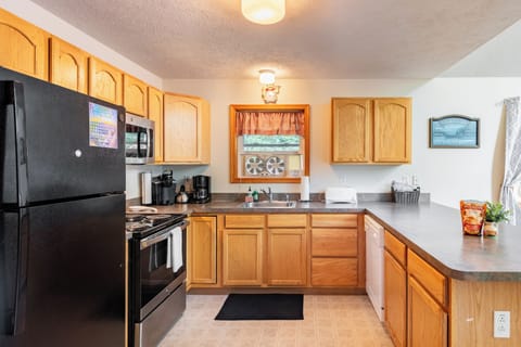 Kitchen is fully equipped.