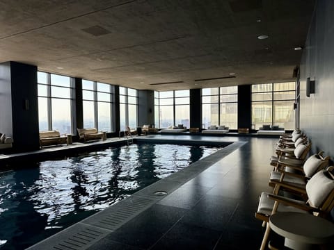 Indoor pool, open 6:00 AM to 11:00 PM, sun loungers