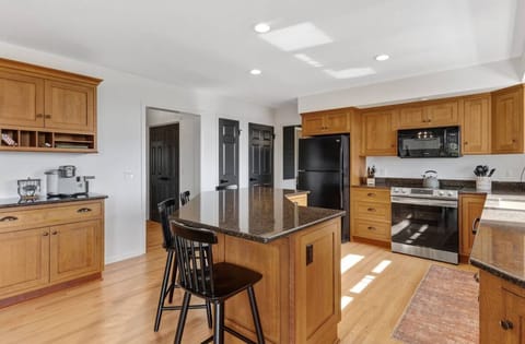 Kitchen with lake views