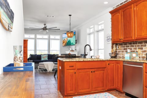 Kitchen View into Living Area