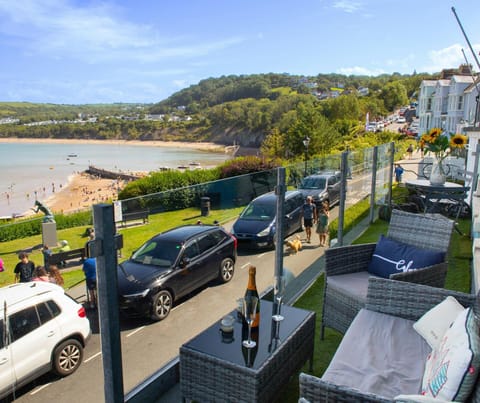 Balcony with sea and beach views