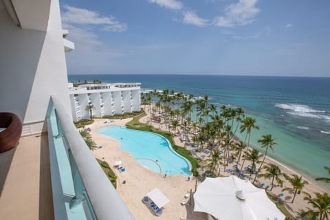 Experience breathtaking views of the beach and pool from the 10th floor.