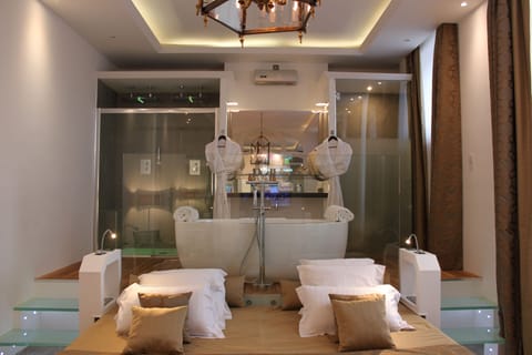 Superior Suite | Bathroom | Shower, free toiletries, hair dryer, towels