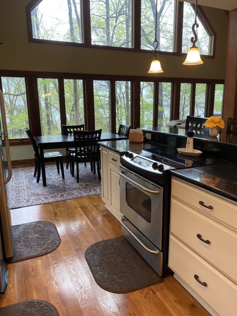 Fully stocked kitchen with all the necessities.