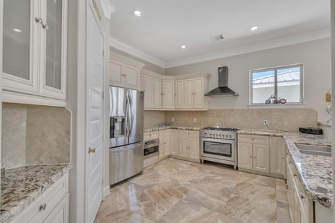 Indoors, Floor, Kitchen, Flooring, Refrigerator