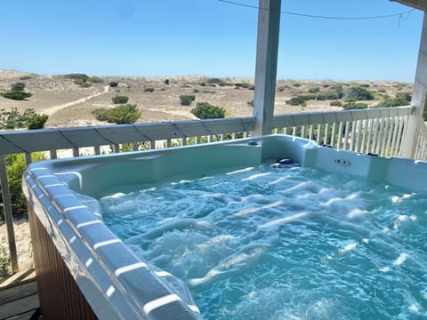Hot Tub views (wide angle photo makes beach appear farther than it is.)