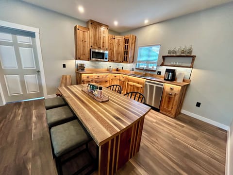 Second floor dining and kitchen area