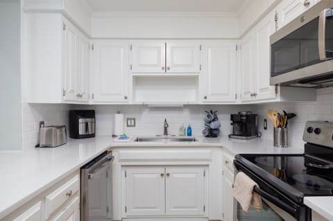 Functional and well stocked kitchen
