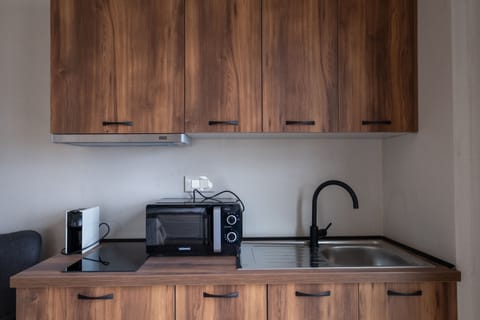 Family Apartment, 1 Bedroom, Sea View, Corner | Private kitchen | Mini-fridge, stovetop, espresso maker, coffee/tea maker