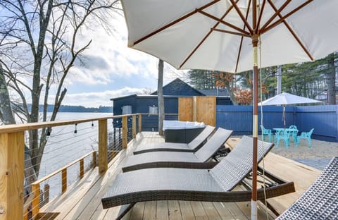 Private lakefront deck for sunrise coffee, afternoon lounging & sunset cocktails