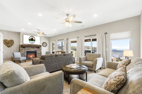 Spacious Living Room with Two Seating Areas, Step just out the Door to the Deck!