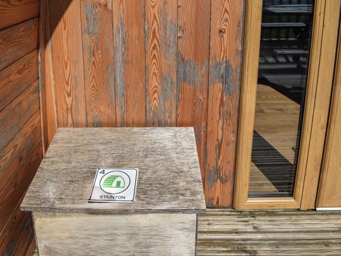 Decked terrace with outdoor furniture | Stainton - Moorside Glamping Pods, Corney, near Millom