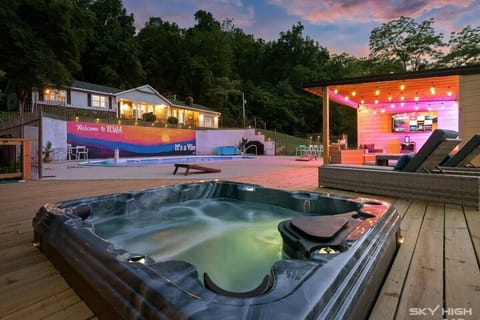 Soak in the year-round hot tub or lounge on the deck under twinkling lights—the perfect way to unwind after a day of adventure.