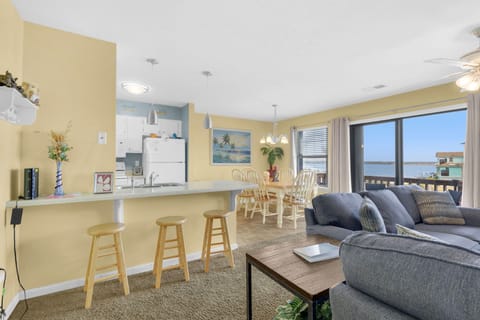 Living, dining and kitchen area