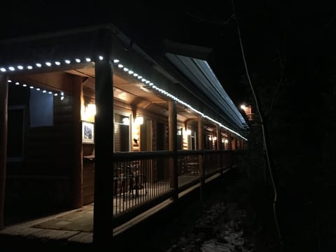 Snow Bear entry from parking lot at night
