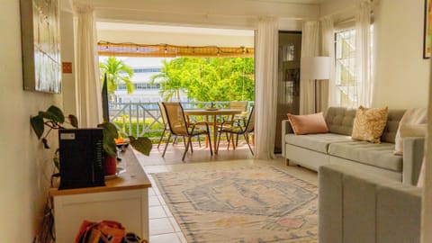 Living room on looking patio