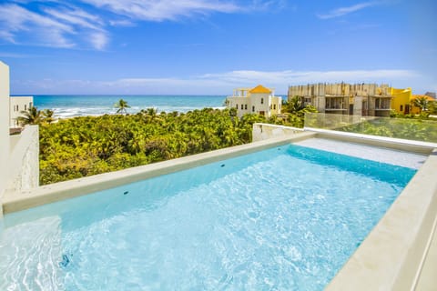 Rooftop pool and view