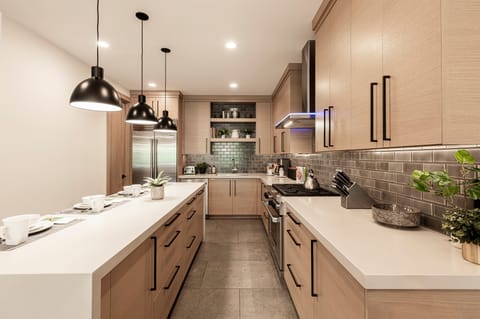 Gourmet kitchen with a large center island