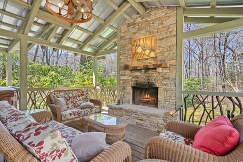 Covered Porch with Wood Burning Fireplace, Main Level