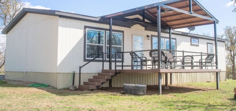 Front patio has seating for 6