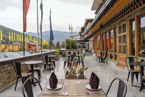 Outdoor banquet area