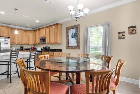 Dining table and kitchen