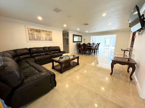 Spacious living room for all to gather around!