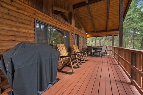 The large covered porch off the main level.