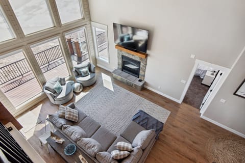 Golden Gable Lodge-View of Great Room from upstairs (Main Floor South)