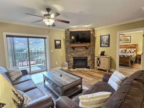 Living Room with Smart TV and Gas Fireplace