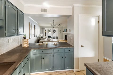 The open floor plan also provides a view of the water!