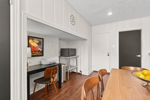 Dedicated work space with printer.