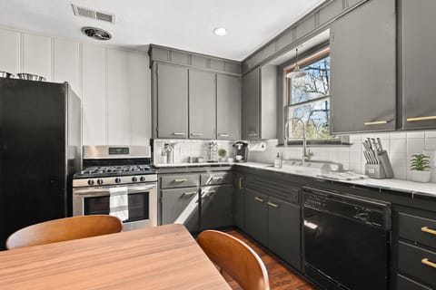 Lovely backyard view from the large kitchen sink.