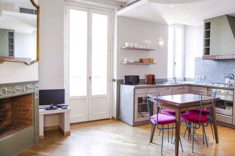 Apartment, 1 Bedroom | Private kitchen | Fridge, microwave, oven, espresso maker
