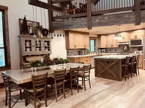 Kitchen and dining table on the main floor
