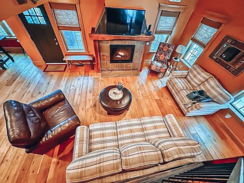 Warm and welcoming living room with a fireplace