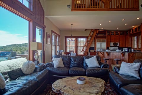 Standing at the fireplace you can see the open concept on the 4th floor!