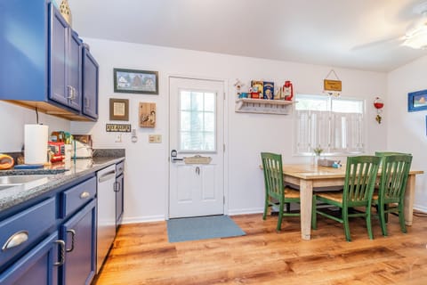 Enter our home from the front porch/driveway side of house, into the kitchen