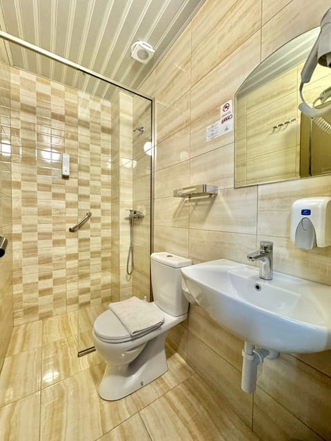 Classic Double Room | Bathroom | Shower, hair dryer, towels, toilet paper