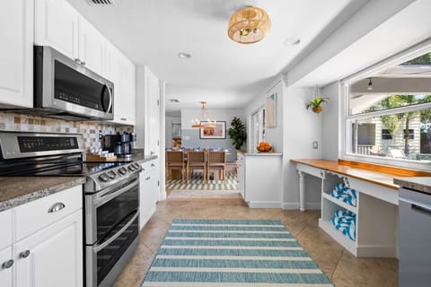 Fully stocked kitchen- a second refrigerator is located in the laundry room