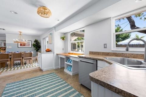 Fully stocked kitchen- a second refrigerator is located in the laundry room