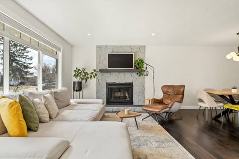Cozy and modern fireplace!