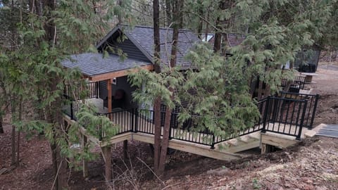 Cabin #1 exterior from the driveway 