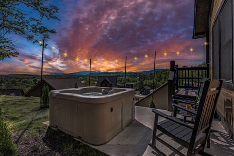 Twilight on side patio
