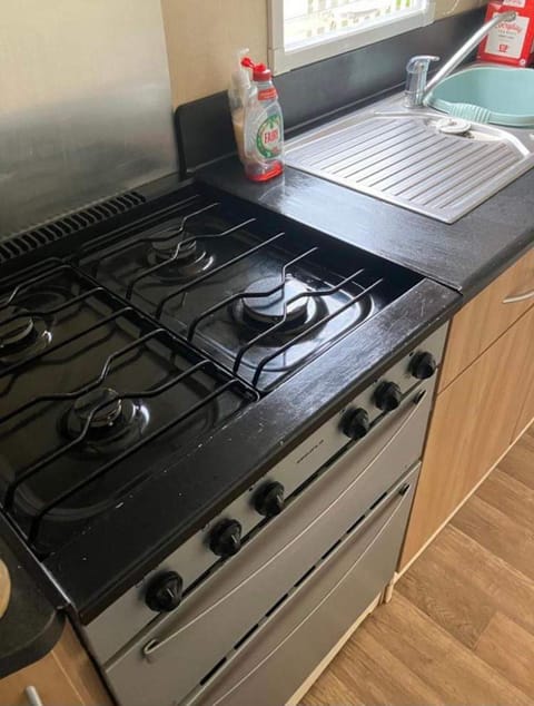 Cabin | Private kitchen | Fridge, microwave, oven, stovetop