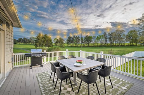 Gas grill & dining table available for your enjoyment. 